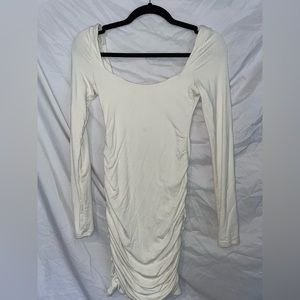 Oh Polly cream white fitted body con mini dress